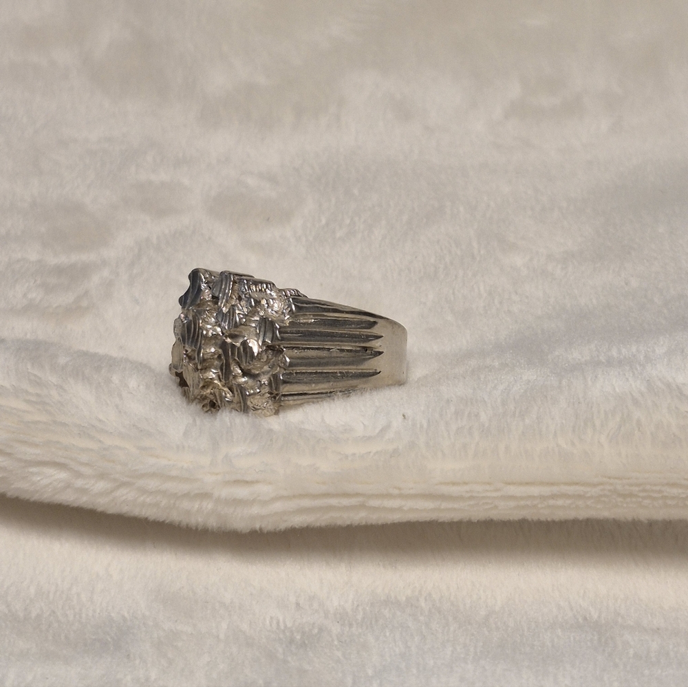 Solid Sterling Silver Brutalist Chunky Ring. 925 … - image 4